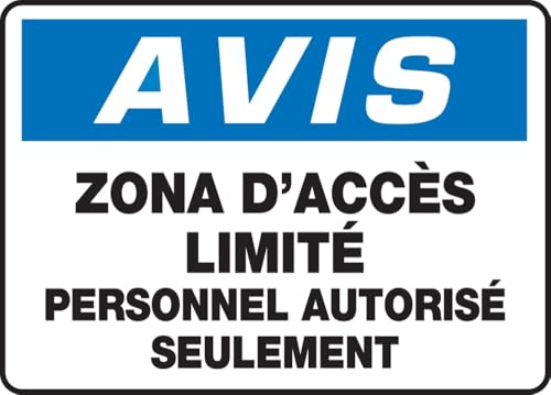 Panneau Restricted Area en aluminium avec inscription de sécurité NMC