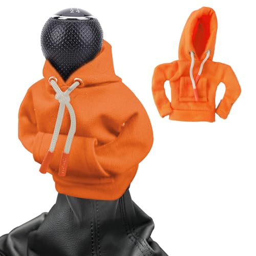 LIKENNY ギアスティックパーカーカバー 汎用 シフトノブカバー 車内 装飾 面白い車の装飾 アクセサリー カーシフター保護カバー ギアシフタープロテクター ダストカバー 自動 手動 変速機 取り付け簡単 (オレンジ)のサムネイル