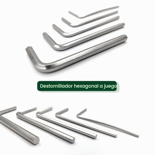 Miniatura 7 de 290 Pzs Tornillos De Punta Cónica, M3 M4 M5 M6 M8 Tornillos Sin Cabeza Prisioneros De Cabeza Hexagonal De Fijación Acero Inoxidable Con 5 Llave Allen