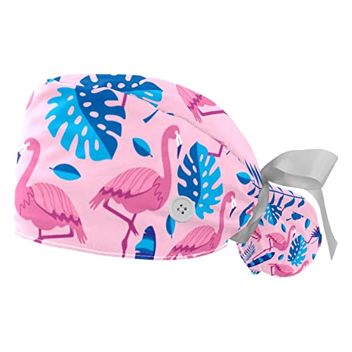 Casquettes de travail ajustables anti-transpiration à motif flamant rose