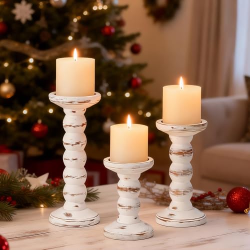 HuiDao Wood Candle Holder Set