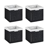 Cadre robuste et peu encombrant : les bacs de rangement cubiques en osier sont tissés à la main sur un cadre en métal, structure très solide, facile à nettoyer et extrêmement durable. Les poignées intégrées des deux côtés sont non seulement belles, mais faciles à tirer. Et nos cubes en osier de 27,9 cm pour étagères avec fonction pliable vous permettent d'économiser de l'espace lorsque vous ne vous en servez pas, adaptés pour une utilisation en extérieur et en intérieur pour stocker des affaires.