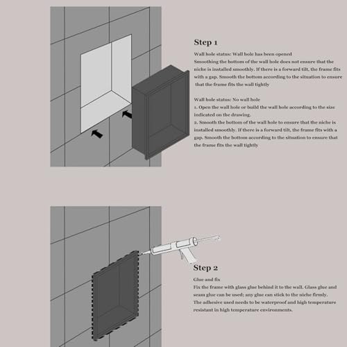 Étagère de douche en acier inoxydable de qualité supérieure encastrée - 6