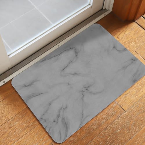 珪藻土 バスマット 【ananで紹介されました】(特許取得/デザイン豊富) すべり止め付き お風呂マット 珪藻土マット 足ふきマット 洗える ソフト 抗菌 ノンアスベスト (岡山企画) Co−Goods(コーグッズ) (大理石グレー, 3.5mm)
