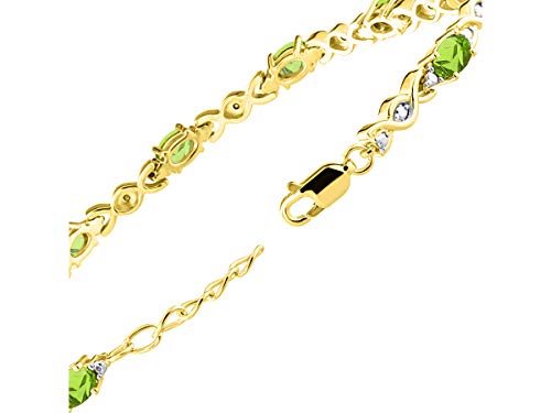 Image of Rylos Bracelets for Women Yellow Gold Plated Silver XOXO Hugs & Kisses Tennis Bracelet Gemstone & Diamonds Adjustable to Fit 7 inch-8 inch Wrist, 10 Gorgeous 6X4MM Jewelry for Women Friendship Bracelets