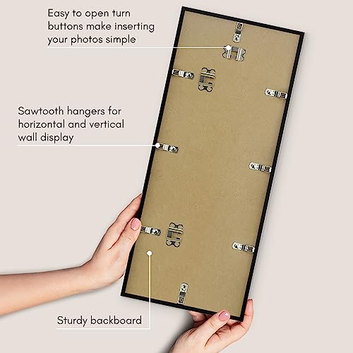 Americanflat 8x20 Picture Frame with Polished Plexiglass - Streamline Collection - Thin Border Picture Frame for Wall Display - Hanging Hardware Included - Black