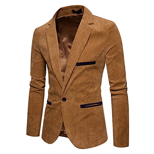 Tweed Sport Coats for Men Business Casual Corduroy Suit Blazer Jackets Fall Winter Long Sleeve Dress Suit Blazer2