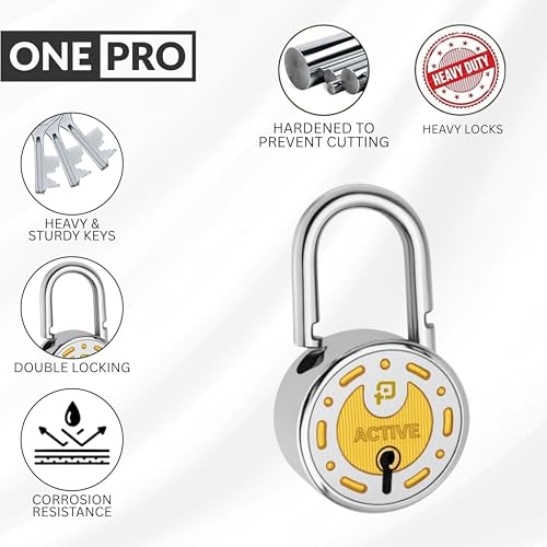 Image of Azco Round Lock 65mm 10 Keys 8 Levers Padlock | Double Locking Heavy Shackle | Lock and Keys for Home Door Shutter Shop Office Main Gate | Silver Gold Finish (Pack of 1)