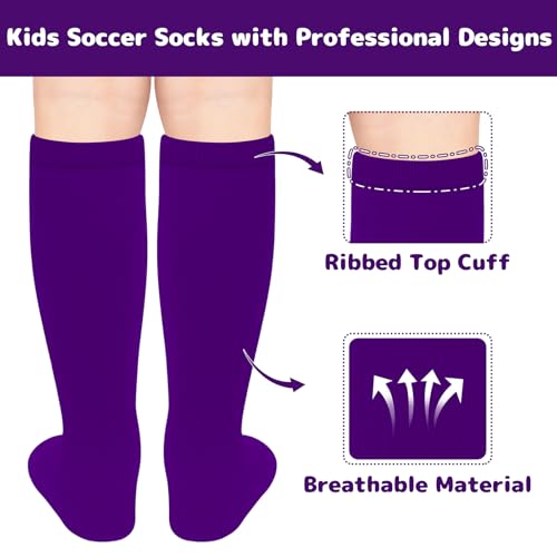 Image of Olreco 1 Pack Toddler Kids Youth Soccer Socks Girls Boys Baseball Socks Youth Knee High Softball Football Accessories Cotton