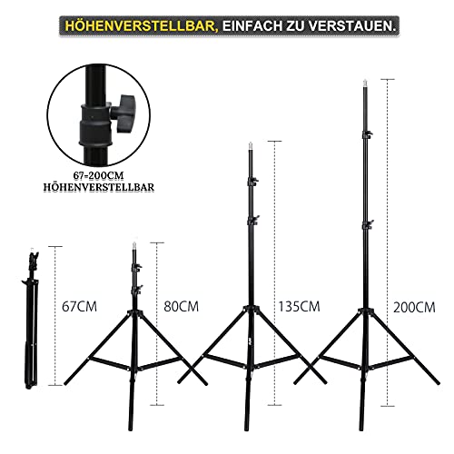 TFSKY Hintergrund Stützsystem Fotostudio Set mit Softbox, 2X Hintergrundstoff(weiß, grün), 2X LED Dauerlicht, Studioleuchte Studiosets für Fotostudio Produkt Porträt sowie Video Fotografie – Bild 6