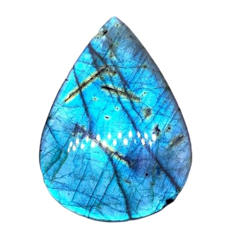 Labradorite naturelle cabochon poire unique, la gemme aux reflets magiques pour DIY