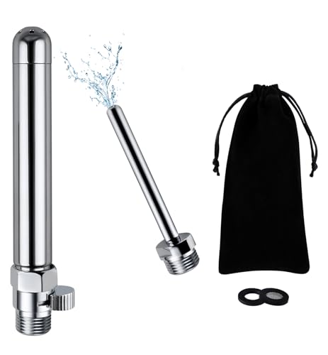 Shower Enema Kit Shower Douche Nozzle Cleansing System with Water Control Valve for Men and Women Portable Cleaning (Polished Chrome)
