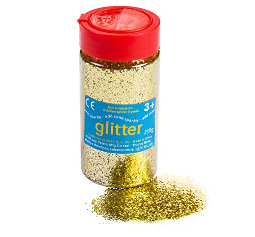 Glitter | 250gram tub with Easy Pouring resealable lid | Glitter Art | Gold