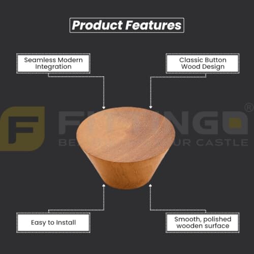Image of 10 Pack Natural Wood Drawer Knobs - Teak Wood Cabinet Door Knobs for Kitchen Cabinets, Cupboards, Dressers & Wardrobes | 1.5 Inch-| 3 Years Warranty |
