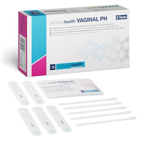 Kit di Test Rapido per il pH Vaginale di Berkeley Health | Test per la Rilevazione Semi-Quantitativa del pH nei Campioni di Tampone Vaginale Femminile, <1 Minuto con il 98,6% di Precisione | 5 Test