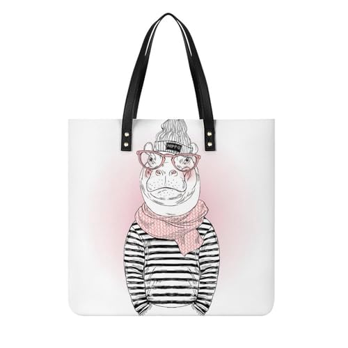 Sac de voyage hippopotame pour femme grand tote bag en tissu pour weekend et plage