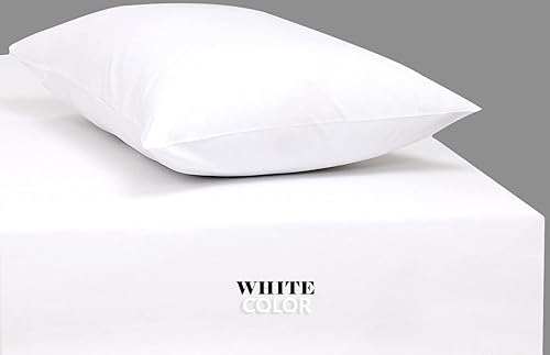 Miniatura 9 de GOLD TEXTILES Paquete a granel de 100 fundas de almohada de polialgodón tamaño Queen, color blanco T200-21 x 36 pulgadas (se adapta a almohadas de
