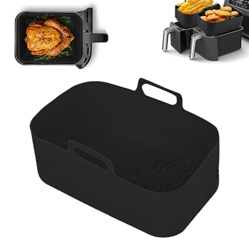 KINDLUME Molde Silicona Air Fryer, Moldes Air Fryer Reutilizables y Aptos para Alimentos, Accesorios para Freidoras de Aire, Bandejas Multiusos para Asar Carnes, Verduras