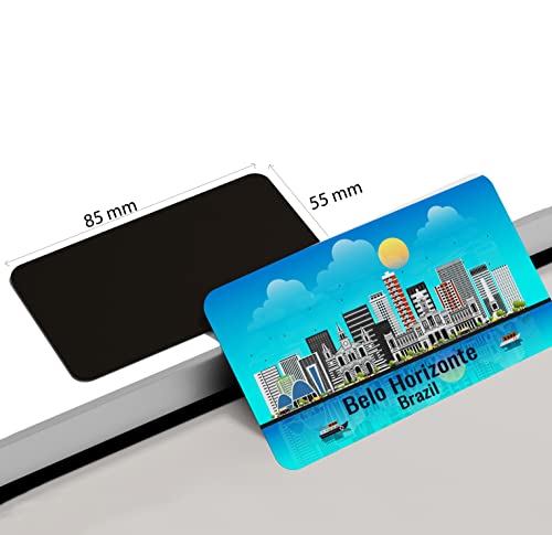 Image of dhcrafts Rectangular Rubber Fridge Magnet /Magnetic Card Blue Brazil Belo Horizonte Design Pack of 1 (8.6cm x 5.4cm)