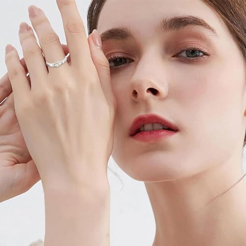 Cuoka Sun Moon Couple Rings 925 Sterling Silver Sun and Moon Couple Promise Matching Rings Set,Fashion Celestial Engagement Ring Jewelry for Him and Her4