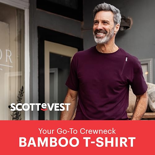 SCOTTeVEST T-Shirt for Men - 3 Hidden Pockets - Breathable Moisture Wicking Crew Neck Shirt for Travel & More4