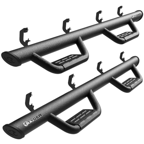 Tyger Auto Tyger Access Running Boards Compatible with 2019-2026 Chevy Silverado GMC Sierra 1500; 2020-2026 2500 3500HD | Crew Cab | TG-AS2C24001 | Textured Black Drop Step Rail