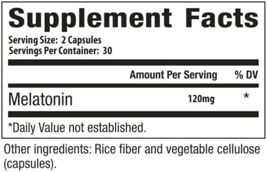Miniatura 4 de SIERRA LIFE SCIENCES - 120 mg de melatonina de alta dosis máxima en cápsulas fáciles de tragar - 30 porciones (paquete de 2)
