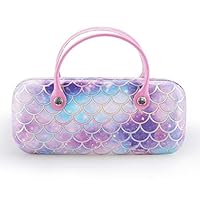 Hifot Brillenetui hardcase Mermaid, Meerjungfrau Sonnenbrillen hartschalen für Kinder Mädchen Junge