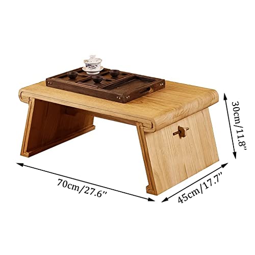Table basse tatami pliable 60x40x30cm rétro en bois pour méditation