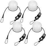 WinnerWhy 4 Pcs Anchor Buoy Float 51'' Pool Float Anchor Marker Buoy High Visibility for Pool Fishing Boat Drift Anchors (4 x 4 Inch,Round,White)