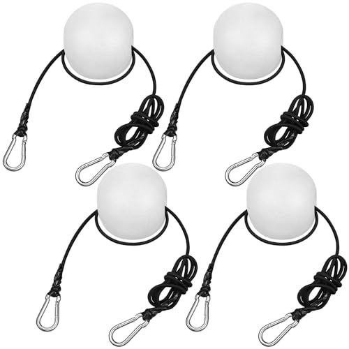 WinnerWhy 4 Pcs Anchor Buoy Float 51'' Pool Float Anchor Marker Buoy High Visibility for Pool Fishing Boat Drift Anchors (4 x 4 Inch,Round,White)