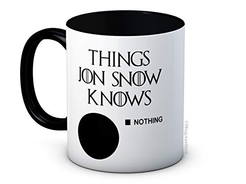 mug-tastic Things Jon Snow Knows - Nothing - Game of Thornes - Taza de Café de Cerámica mug-tastic Things Jon Snow Knows - Nothing - Game of Thornes - Taza de Café de Cerámica