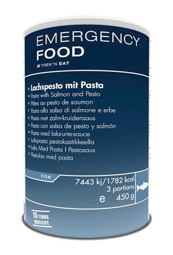 TREK'N EAT Pesto de salmón de emergencia con pasta | Alimentos de emergencia duraderos