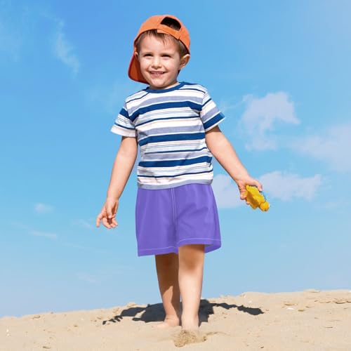 GuoChe Boy's Swim Shorts Little Boys Quick Dry Bathing Suit for Boy Compression Liner Slate Blue 6