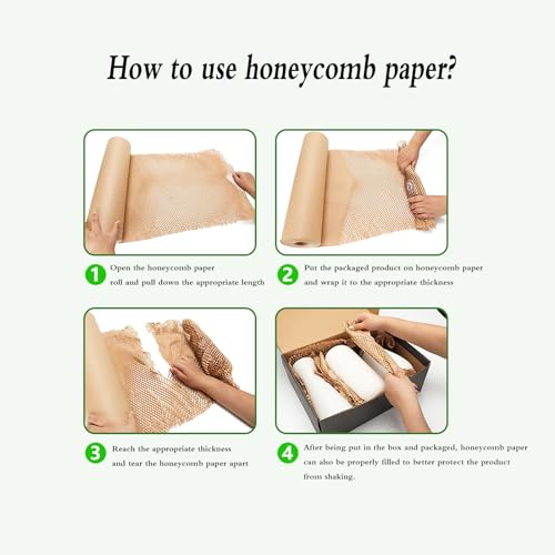 TNSAWRRYOE Papel de embrulho de favo de mel 38 x 382 cm, material ecológico, papel de embrulho, pape