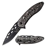 Dark Side Ballistics DSA055SW-BRK Skull Linerlock,Black, 3.5' x 4.6'