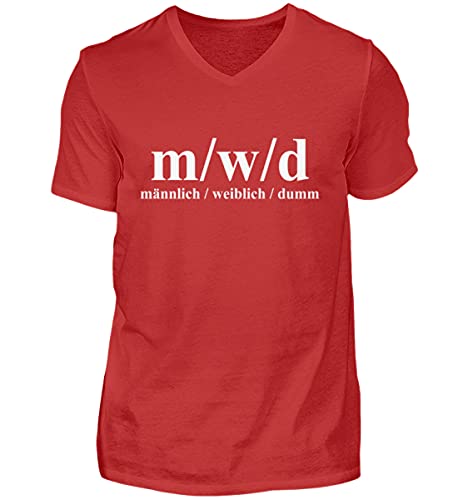 T-shirt col en V homme rouge idée cadeau original humour Blödsinn Taille M