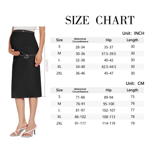 Pacbreeze Women's Maternity Skirt Over The Belly Split Solid Midi High Waist Pregnancy Pencil Skirt Lounge Casual Work Dress (Burnt Orange, Small) #TOP7
