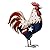 Metal Patriotic Rooster Statues, Garden Rooster Statues & Sculpture, 12 Inch Chicken Yard Art Decor, Figurines Artwork for Outdoor, Patio,Backyard and Home Kitchen Decoration (White)