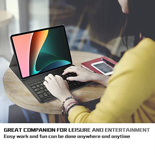 Image of HOM 3 Fold Wireless Bluetooth Keyboard with Detachable Tablet Case Cover for Xiaomi Mi Pad 5 11 inch Tablet (Will Not Fit Xiaomi Pad 6) - Black