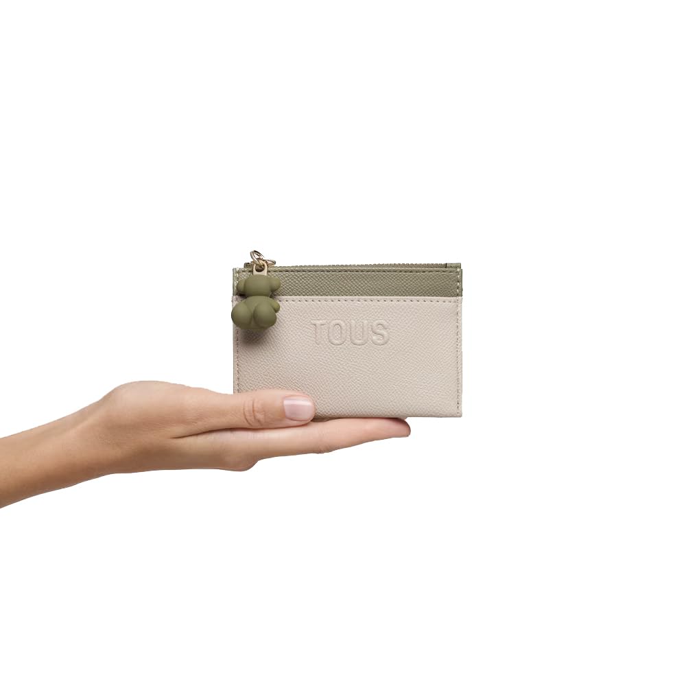 Audree Saffiano 2002361543 TOUS Kartenetui, Taupe und Grün