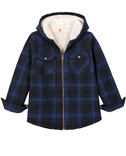 Image of ZENTHACE Boys Sherpa Fleece Lined Flannel Jacket