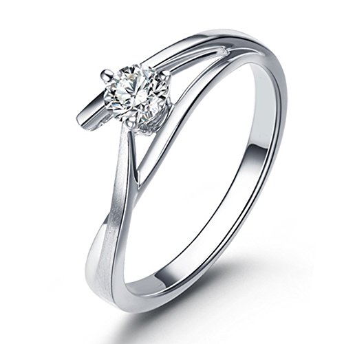 Diamant de mariage bague or blanc 585 luxe naturel pour femme