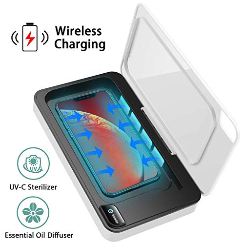 UV Cell Phone Sanitizer, Wireless Charger, Aromatherapy Function Phone Disinfector, Portable Smart Phone