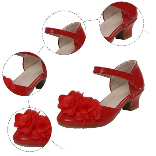 IWIHMIV Girls Sandals Closed Toe Low Heels Ankle Strap Flower Girl Dressy Shoes Wedding Party Cute Chunky Heeled Sandals4