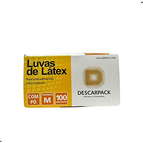 Descarpack, Luva Látex Procedimento, M, Caixa com 100