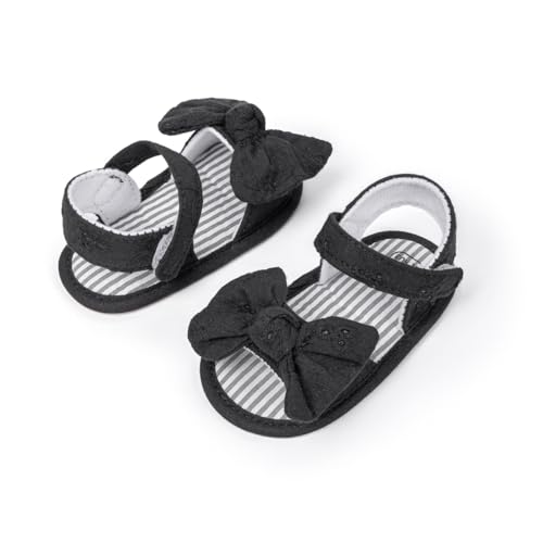 Image of Miamooi Infant Baby Girls Boys Sandals Summer Bowknot Crib Shoes Toddler Pu Leather Flower Soft Rubber Sole Dress Flats First Walker Shoes