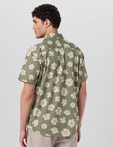 Image of Gap Men Regular Fit Floral Print Short Sleeves Collared Shirt