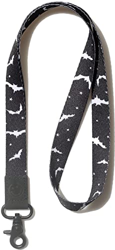 DQL Llavero con cordón para el cuello para hombres y mujeres, cordones geniales para llaves, cartera y soporte para tarjetas de identificación, Muerciélagos, Long