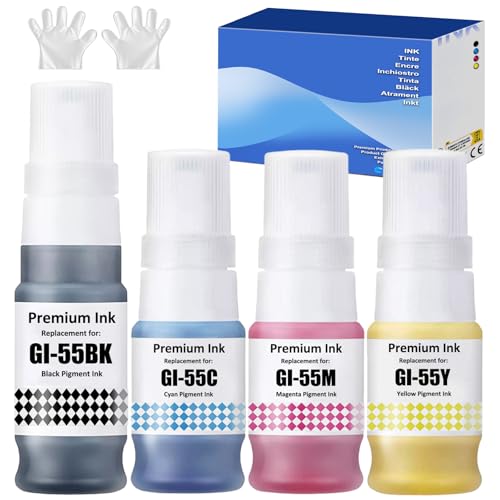 GI-55 pack d'encre compatible Canon pour télétravail efficace sur MAXIFY GX2050